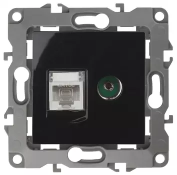 Розетка комбинированная RJ45+TV ЭРА 12 12-3110-06