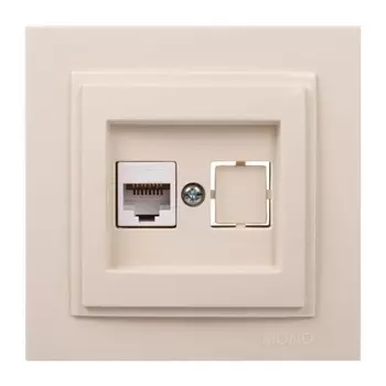 Розетка компьютерная RJ45 Mono Electric Despina 6 кат крем 102-170005-125