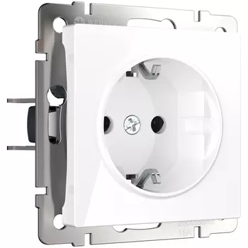 Розетка с заземлением, безвинтовой зажим Werkel белый W1171301 4690389155321