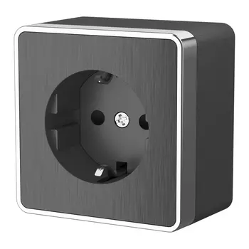 Розетка с заземлением и шторками Werkel Gallant графит рифленый W5071104 4690389164545