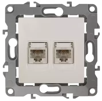 Розетка телефонная 2XRJ11 ЭРА 12 12-3106-02