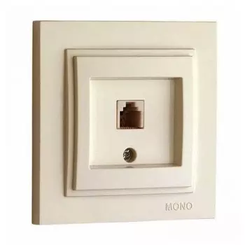 Розетка телефонная RJ11 Mono Electric Despina 3 кат крем 102-170005-124