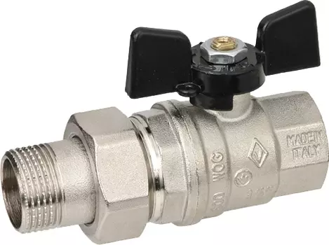 Шаровый кран Bugatti Oregon 322 1/2 нар-вн, с накидной гайкой, бабочка 03220027