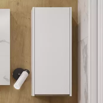 Шкаф Акватон Марти белый, дуб эндгрейн 1A270203MY010