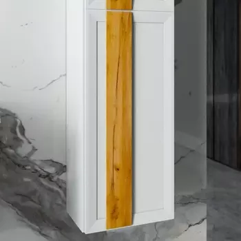 Шкаф Бриклаер Берлин 90 белый глянец, дуб золотой