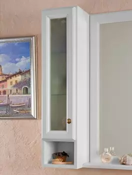 Шкаф La Beaute Classic Michel белый матовый, матовое стекло, бронза L SMI24LBO.Sx.O.BR