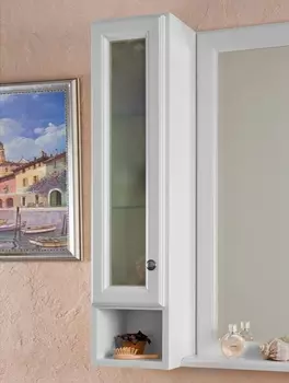 Шкаф La Beaute Classic Michel белый матовый, матовое стекло, серебро L SMI24LBO.Sx.O.CR