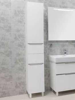 Шкаф-пенал Акватон Дакота белый/выбеленное дерево с б/к 1A203203DAAY0