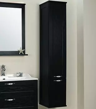 Шкаф-пенал Акватон Леон ясень черный 1A186503LBPT0