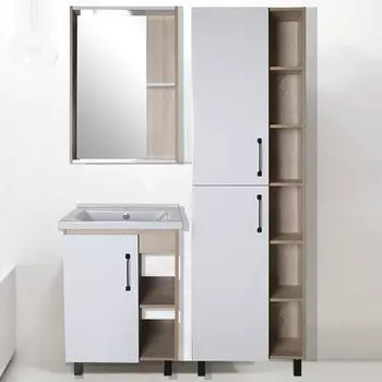 Шкаф-пенал ASB-Mebel Адель 60 белый, дуб сонома /9790