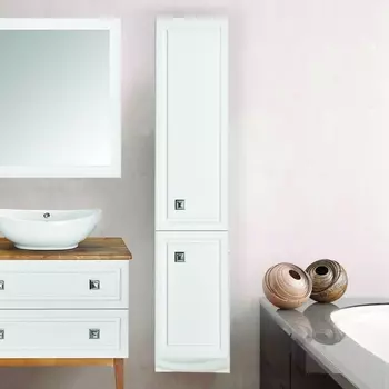 Шкаф-пенал ASB-Woodline Каталина 35 белый /12106