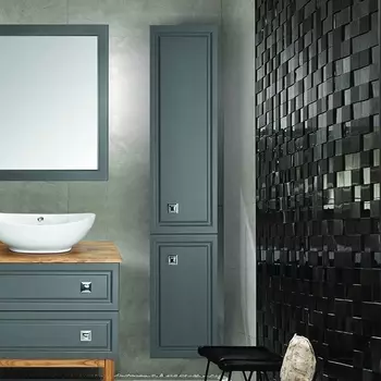 Шкаф-пенал ASB-Woodline Каталина 35 серый /12105