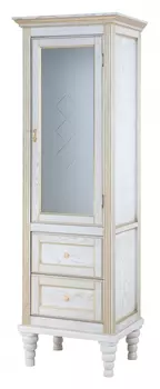 Шкаф-пенал Bellezza Аврора 50 R белый патина золото 4627806581388