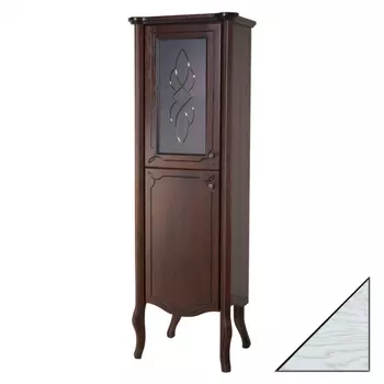 Шкаф-пенал Bellezza Грация Люкс 60 L белый патина золото 4627909572382