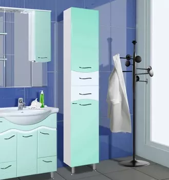 Шкаф-пенал Bellezza Мари 35 R белый/салатовый 4622904111253