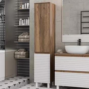 Шкаф-пенал Brevita Dakota L дуб галифакс олово, белый DAK-050350-19/01Л