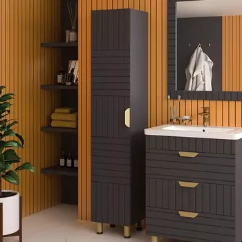 Шкаф-пенал Brevita Gloster L, графит GLOS-05035-48-2Л