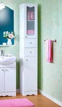 Шкаф-пенал Бриклаер Лючия белый глянец 4620750419165