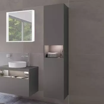 Шкаф-пенал Keuco Stageline 32831 R, инокс матовый, с подсветкой 32831290102