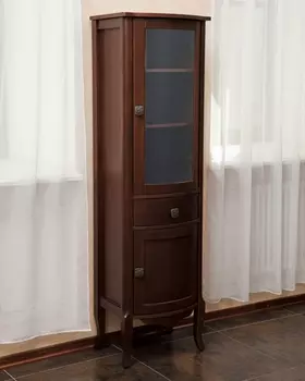 Шкаф-пенал La Beaute Classic Joanna орех матовый, фурнитура серебро R CJO.Dx.N.CR