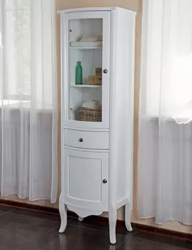 Шкаф-пенал La Beaute Classic Lorette белый глянец, фурнитура серебро L CLO.Sx.LBL.CR