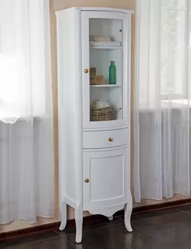 Шкаф-пенал La Beaute Classic Lorette белый глянец, фурнитура золото R CLO.Dx.LBL.OR