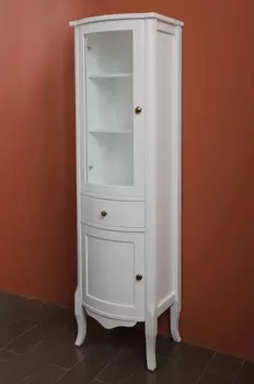 Шкаф-пенал La Beaute Classic Lorette белый матовый, фурнитура бронза L CLO.Sx.LBO.BR