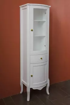 Шкаф-пенал La Beaute Classic Lorette белый матовый, фурнитура золото R CLO.Dx.LBO.OR