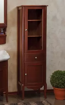 Шкаф-пенал La Beaute Classic Lorette орех матовый, фурнитура серебро R CLO.Dx.N.CR