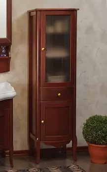 Шкаф-пенал La Beaute Classic Lorette орех матовый, матовое стекло, фурнитура золото R CLO.Dx.N.O.OR