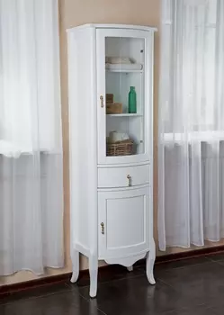 Шкаф-пенал La Beaute Classic Nora белый глянец, фурнитура золото R CNO.Dx.LBL.OR