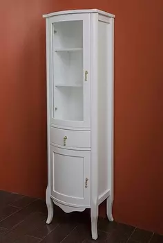 Шкаф-пенал La Beaute Classic Nora белый матовый, фурнитура золото L CNO.Sx.LBO.OR