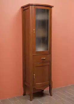 Шкаф-пенал La Beaute Classic Nora орех матовый, матовое стекло, фурнитура бронза R CNO.Dx.N.O.BR