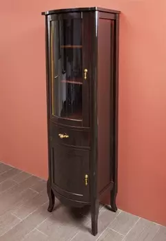 Шкаф-пенал La Beaute Classic Nora темное дерево глянец, фурнитура золото L CNO.Sx.MOK.OR