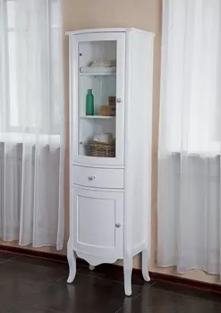 Шкаф-пенал La Beaute Classic Sabrina белый глянец, фурнитура бронза L CSA.Sx.LBL.BR