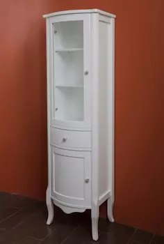 Шкаф-пенал La Beaute Classic Sabrina белый матовый, фурнитура золото L CSA.Sx.LBO.OR