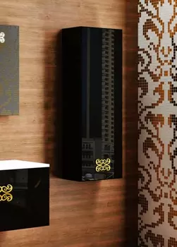 Шкаф-пенал La Beaute Moselle 40 черный, фурнитура золото R CMo2ORDx