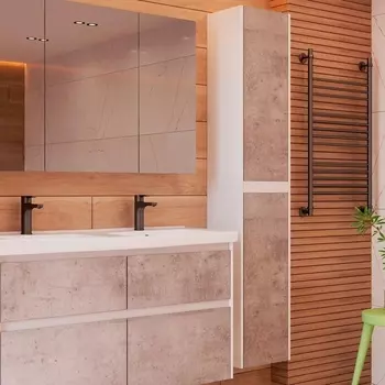 Шкаф-пенал Lemark Combi бетон, белый глянцевый LM03C35P-Beton