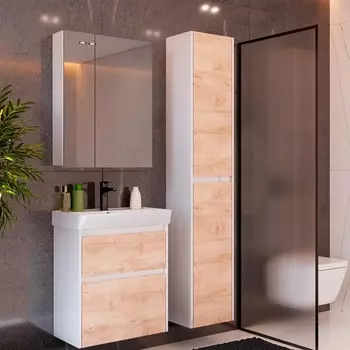 Шкаф-пенал Lemark Combi дуб кантри, белый глянцевый LM03C35P-dub