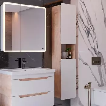 Шкаф-пенал Lemark Olivia дуб кантри, белый глянцевый LM08OL35P