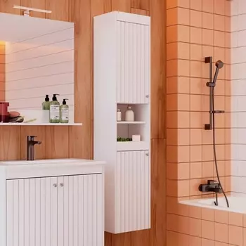 Шкаф-пенал Lemark Romance белый глянцевый LM07R35P