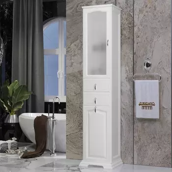 Шкаф-пенал Opadiris Риспекто 40 L, с бельевой корзиной, белый 00-00005838