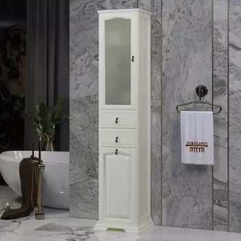 Шкаф-пенал Opadiris Риспекто 40 L, с бельевой корзиной, слоновая кость 00-00005836