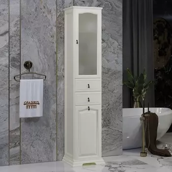 Шкаф-пенал Opadiris Риспекто 40 R, с бельевой корзиной, слоновая кость 00-00005837