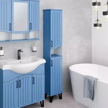 Шкаф-пенал Runo Марсель R, синий 00-00001064