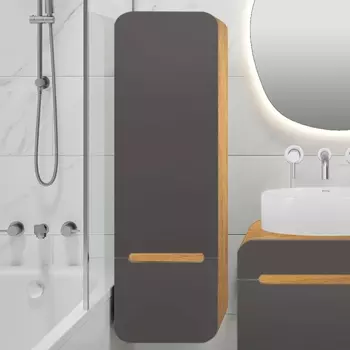 Шкаф-пенал Runo Ницца 35 правый дуб натуральный, графит 00-00002129