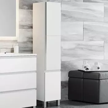 Шкаф-пенал Sanvit Авеню 3 белый, с бельевой корзиной Pavenu3w