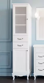 Шкаф-пенал ValenHouse Эллина 40 L белый, фурнитура хром E40_КБLХ