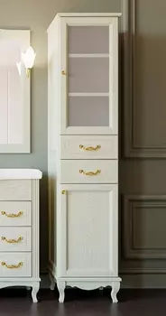 Шкаф-пенал ValenHouse Эллина 40 R слоновая кость, фурнитура золото E40_КСRЗ