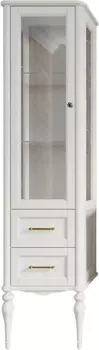 Шкаф-пенал ValenHouse Эстетика L, витрина, белый, ручки золото ES50_КБLЗВ
